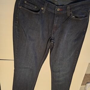 Women's Straight Leg Jeans - Dark Blue